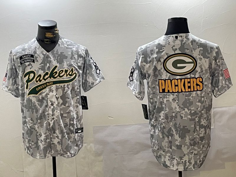 Men Green Bay Packers Blank Nike Arctic Camo 2024 Salute to Service Limited NFL Jersey style 5